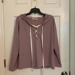 E2 lace up hoodie long sleeve